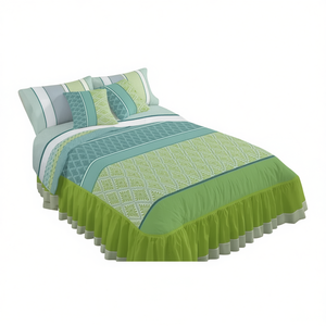 Ensemble de couette Kabir Green King Size 4 pièces, motif géométrique, style moderne, literie pour toutes les saisons, usage domestique - Product Image 1