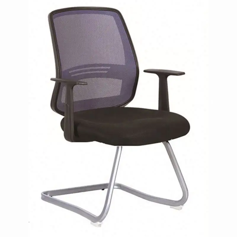 Kabel Purple Mesh Visitor Chair Staff Meeting Waiting Chair Middle Back Fixed Leg Office Chair