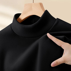 Maglia a Collo Alto in <span class=keywords><strong>Velluto</strong></span> Tedesco per <span class=keywords><strong>Uomo</strong></span>, T-shirt a Maniche Lunghe Morbida sulla Pelle, Novità Invernale Tinta Unita, Top Interno alla Moda - Product Image 2