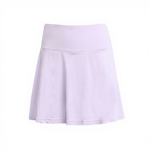 Jupe de cyclisme plissée pour femme, couleur violet clair, respirante, 100% polyester, style court pour adultes - Product Image 2
