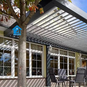 Moderno struttura retrattile <span class=keywords><strong>in</strong></span> <span class=keywords><strong>alluminio</strong></span> legno Pergola <span class=keywords><strong>Gazebo</strong></span> & padiglione per giardino balcone Bar feritoia ad arco profilo tende da sole retrattili - Product Image 6