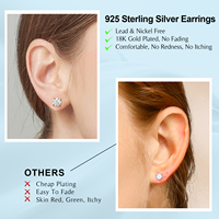 Boucles d'oreilles classiques à clous en moissanite, plaquées or blanc de luxe, en argent sterling 925, diamants en moissanite VVS, pour hommes et femmes