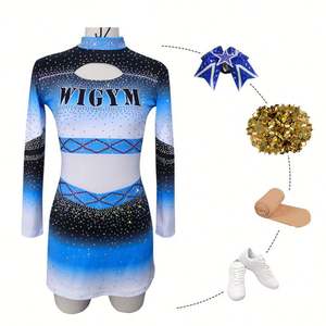 Conjuntos profesionales de actuación de porristas para niñas y niños personalizados uniformes de estilo femenino - Product Image 4