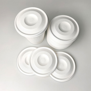 Sugarcane Cup Lid for Logo Printed Disposable Paper Coffee Cups