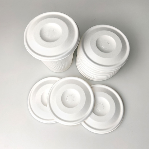 Sugarcane Cup Lid for Logo Printed Disposable Paper Coffee Cups Sugarcane Cup Lid for Logo Printed Disposable Paper Coffee Cups