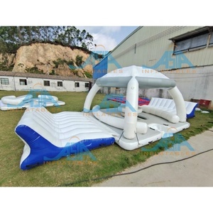 Plataforma Flotante Inflable para Agua con Sombra y Asientos |   Plataforma Flotante Modular para Yates, Playas y Parques Acuáticos - Product Image 2