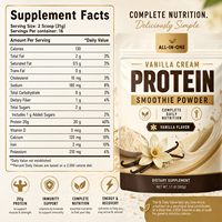 VitaHall OEM Poudre de Smoothie Protéiné Tout-en-un Crème Vanille 20g Protéines Musculaire Immunité Énergie Récupération 500g