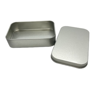 China Factory Wholesale Rectangle Metal Tin Box For Manicure Tools /Jewelry/Cosmetic/Card Storage Empty Silver Metal Tin Box