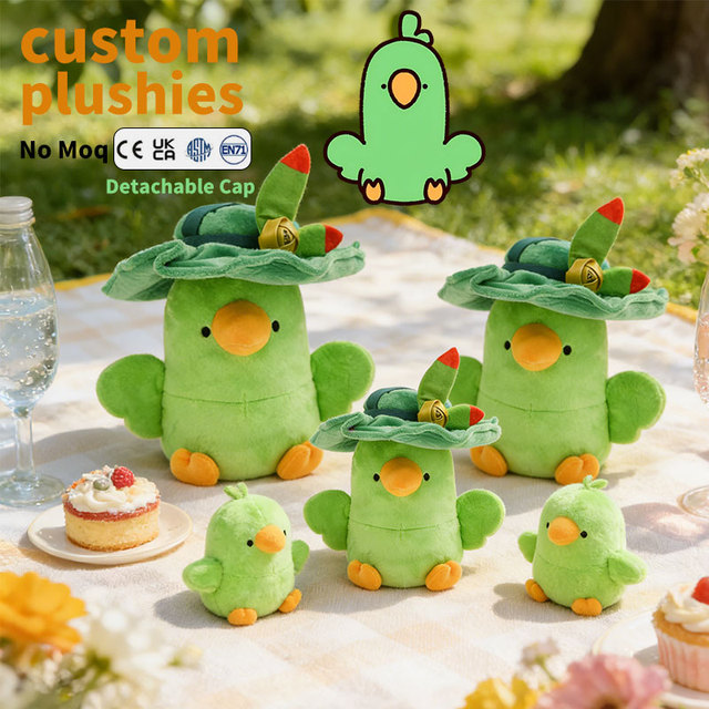 Multiple Sizes Custom Creative Easter Kiwi Bird Plush Toy with a Hat Designer Art Stuffed Animal Manufacturer