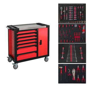 Cadeau idéal pour les fêtes : armoire à outils à 7 <span class=keywords><strong>tiroirs</strong></span> <span class=keywords><strong>sur</strong></span> roulettes, qualité professionnelle - Product Image 1