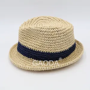 V כובע קש לבן לשני המינים פנמה כובעי פדורה