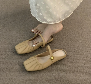 Nouvelles mules plates à bout fermé pour femme Printemps-Été 2026, demi-chaussons Mary Jane pour l'extérieur, sandales <span class=keywords><strong>Muller</strong></span> polyvalentes à enfiler - Product Image 6