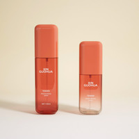 Nouvelle conception, couleur personnalisée, flacon pulvérisateur carré orange de 100 ml et 150 ml avec brume fine pour les voyages