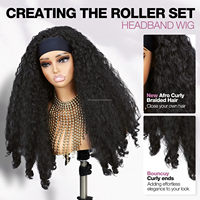 Perruques synthétiques longues à bandeau, bouclées afro crépues, classiques, volumineuses, ondulées, sans colle, pour la vente en gros
