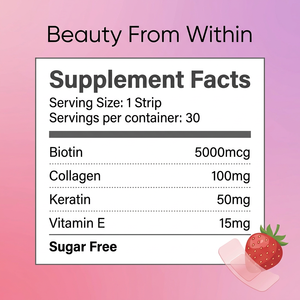 Película Oral de Vitamina de Venta Caliente que Contiene Biotina con Colágeno para una Piel Radiante y Uñas Reforzadas - Product Image 2