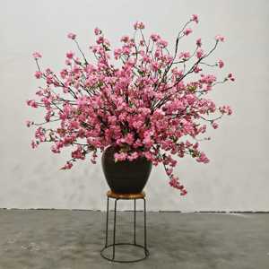 Plante artificielle en pot de fleurs de cerisier réalistes de luxe YR |   Personnalisé pour les espaces commerciaux européens/américains - Product Image 2