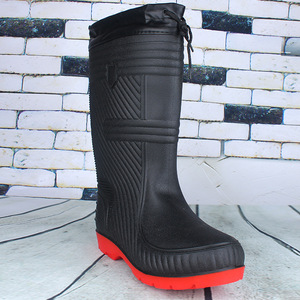 รองเท้าบูทกันฝนผ้าฝ้ายทรงสูงสำหรับผู้ชาย สีดำ แบบสวม หนาพิเศษ สำหรับทำงาน กันน้ำ อุ่นในฤดูหนาว ไซส์ใหญ่พิเศษ 48 - Product Image 4