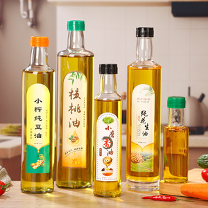 Bouteille vide en verre vert foncé Marasca, carrée ou ronde, transparente, pour <span class=keywords><strong>huile</strong></span> d'olive <span class=keywords><strong>et</strong></span> <span class=keywords><strong>vinaigre</strong></span>, avec bouchon – 250 ml, 500 ml, 750 ml, 1000 ml - Product Image 2