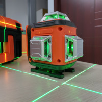 Niveau Laser à faisceau vert 4D à nivellement automatique 4x360 lignes croisées, outil de nivellement et d'alignement à quatre plans pour la Construction
