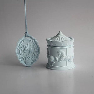 เทียนหอมกลิ่นอโรมาในถ้วยยิปซัมหลากสีสัน รูปทรงม้าหมุน ทำจากขี้ผึ้งถั่วเหลือง สำหรับเป็นของขวัญสุดหรู - Product Image 3