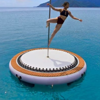 Plateformes flottantes gonflables portables de luxe en PVC durable avec technologie Drop Stitch, personnalisables, pour la danse sur poteau et les divertissements aquatiques