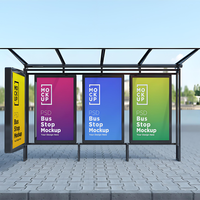 Plateforme d'arrêt de bus urbaine moderne à un seul côté - Design simple, peu encombrante et entièrement fonctionnelle.
