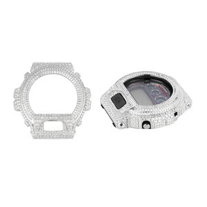 Montre DW 9052-1V en argent sterling 925 avec pavé complet de pierres VVS, lunette sertie de diamants en moissanite glacés - Product Image 3