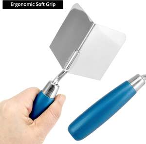Stainless Steel <b>Putty</b> Knife with Blue <b>Plastic</b> Handle for Drywall Smoothing and Cornering - Product Image 3