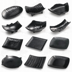 Restaurante Japonês Melamina Mergulhando Pratos De Molho De Soja Sushi Wasabi Prato Pequeno De Molho Tigelas De Melamina Fosco Preto - Product Image 2