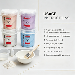Poudre décolorante professionnelle BLONDEPLEX pour coloration capillaire, 7 8 9 10 niveaux, 500g, OEM/ODM - Product Image 3