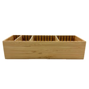 Bamboo Storage Box Rectangular Office Organizer No Lid Desktop Coffee Table <b>TV</b> <b>Stand</b> Living Room Decorative Storage - Product Image 2