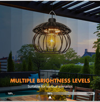Lampe solaire suspendue 72 LED IP65 étanche pour abri de jardin, lustre avec détecteur de mouvement automatique crépuscule-aube, rechargeable, pour intérieur, extérieur et jardin