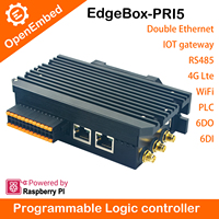 Controlador PLC Edgebox-RPI5, Mini PC Industrial Personalizado, RS485, RS232, Ethernet, 6DI, 6DO, Controlador Lógico Programable PLC, 24V