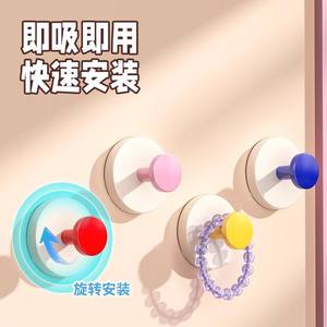 Nouveaux crochets muraux créatifs ronds sans perçage pour organiser les jouets, rose cerisier, jaune citron, rouge tomate, bleu Klein - Product Image 5