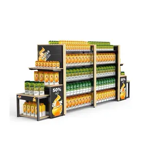 Double Sides Metallic Heavy Duty Market Convenience Store Gondolass Display Shelves for Supermarkets