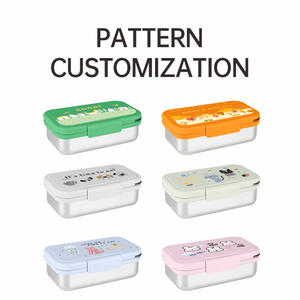 Lekfre Boîte à bento en acier inoxydable de couleur orange avec couvercle en plastique Boîte à lunch en acier inoxydable Boîte à lunch Bento en acier inoxydable micro-ondable - Product Image 3