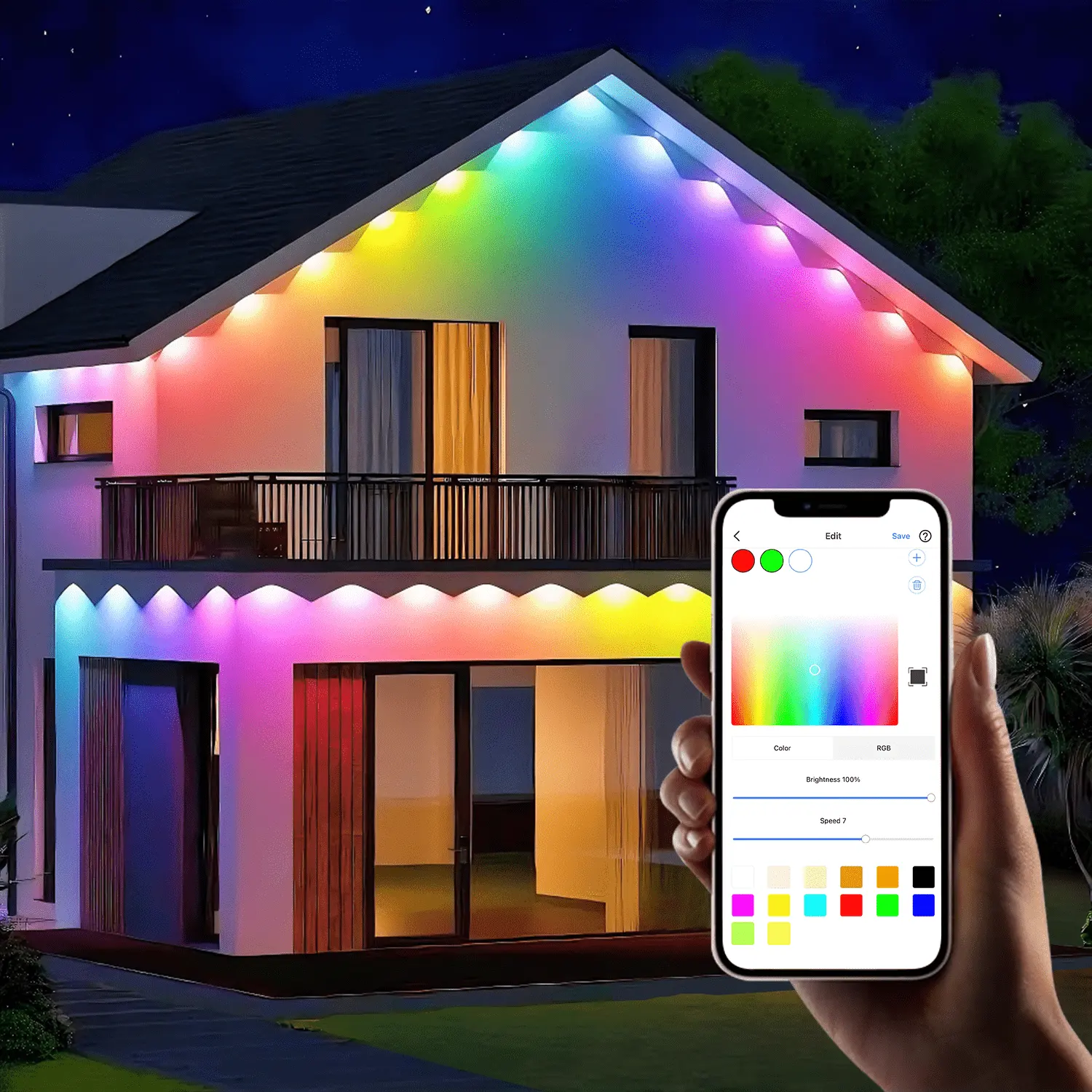 Gouly Vakantie Led Kerstversiering Licht Spoor Huis Onder Eave Trim Ip68 100 Voet Buiten Rgbic Led Pixel Permanent Licht