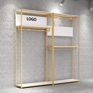 Alta calidad logotipo personalizado piso Metal ropa <span class=keywords><strong>de</strong></span> hombre percha ropa niños estante <span class=keywords><strong>de</strong></span> exhibición - Product Image 2