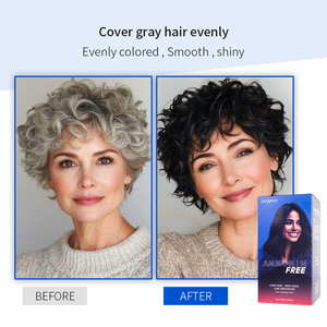 Crème colorante permanente pour cheveux noirs, sans ammoniaque, à base de plantes, professionnelle, instantanée, de la marque AUGEAS. - Product Image 3