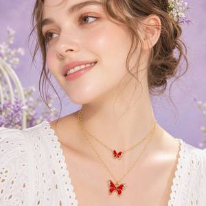 Conjunto <span class=keywords><strong>de</strong></span> Joyería ChuYao con Mariposas para Mujer, Collar, Pulsera y Aretes <span class=keywords><strong>de</strong></span> Hierro Electrochapado, Moda Diaria, Venta al Por Mayor, Personalizable - Product Image 2