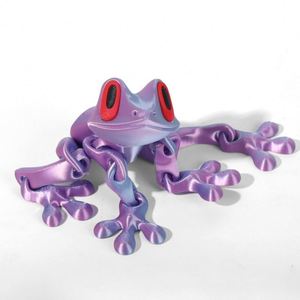 Modèle de grenouille magnétique imprimé en 3D avec des yeux réalistes, ornement décoratif animalier pour enfants, jouet - Product Image 2