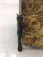 Fauteuil individuel de luxe en cuir fait main, motif léopard, tête de chien en bois, style italien moderne, haute qualité, pour salon, villa, hôtel