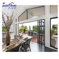 Superhouse FL Standard accordéon porte pliante en aluminium, ouragans, portes d'impact pour les maisons de conteneurs