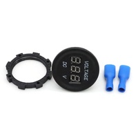 Voltmeter Mini Bulat DC 12V 24V Tegangan Rendah LED Volt Meter Panel Mount Baterai Mobil Voltmeter Digital untuk Kapal Laut Truk