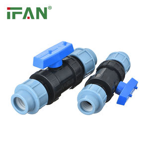 IFAN-válvula de bola de doble unión de alta calidad, accesorios de tubería de HDPE PP, válvula de riego por goteo - Product Image 2