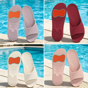 Tpr Non Slip Sole <b>Slippers</b> Soft Soled Shower <b>Slippers</b> For Home Bathroom Women Flat Heel All Season Purple - Product Image 4
