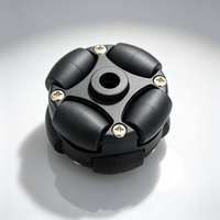 Roue omnidirectionnelle en plastique de 38 mm (1,5 pouce) à 90 degrés, 8 roulettes en PU, pour voiture robot, charge de 2 kg, 14184