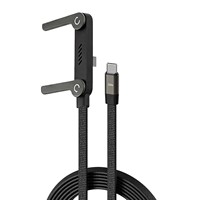 Câble Chargestand 2-en-1, câble de charge rapide PD3.0 tressé portable 240 W avec support de téléphone intégré, pliable et invisible