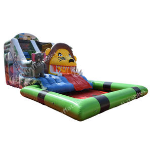 Divertido tobogán de agua al aire libre para adultos con <span class=keywords><strong>León</strong></span>, piscina inflable, castillo inflable para entretenimiento en piscina - Product Image 3