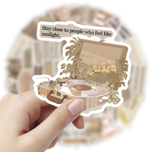 50pcs/bag Custom Promotional Vinyl Stickers Retro Inspirational English Sticker Water Bottle Laptop Phone Motivational Stickers